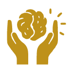 icon showing the brain between two hands